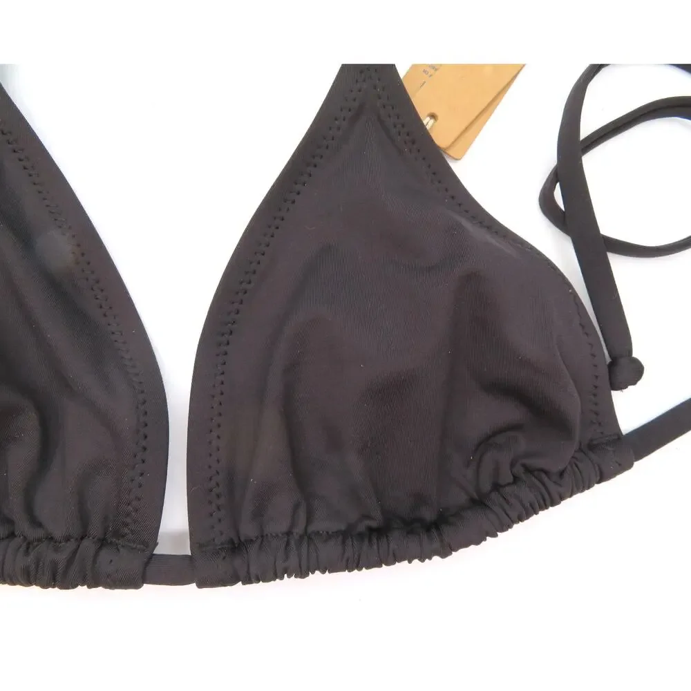 Nwt SKIMS Signature Swim Triangle Bikini Top Onyx Women Sz M